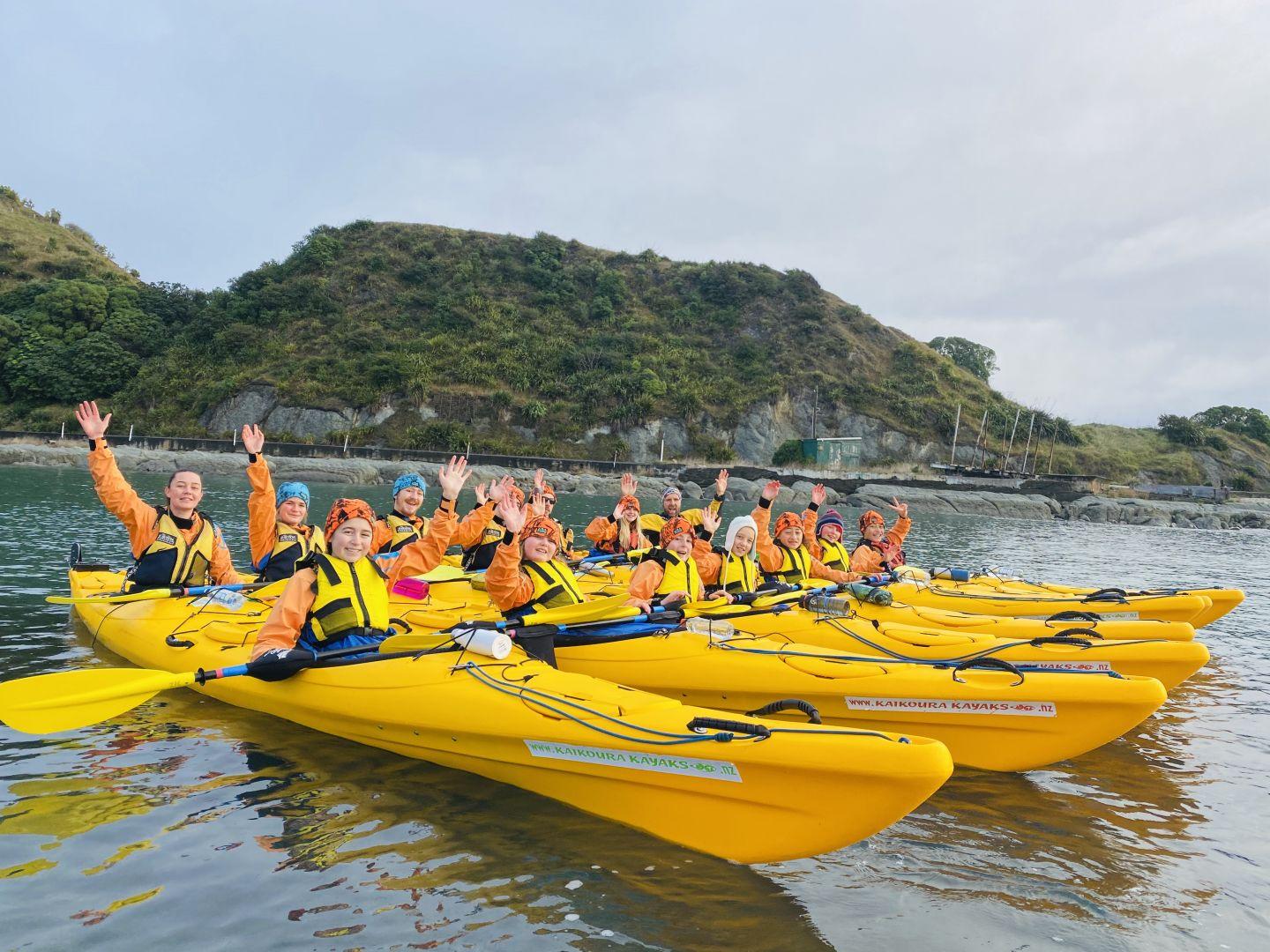 School camp kayaking Kaikoura