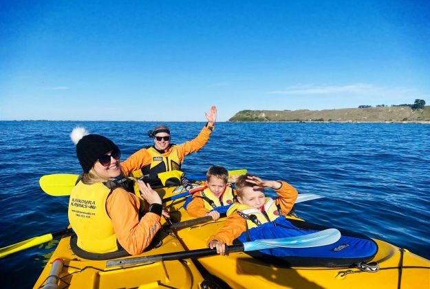 Family Kayaking Together In Kaikoura | Kaikoura Kayaks | New Zealand